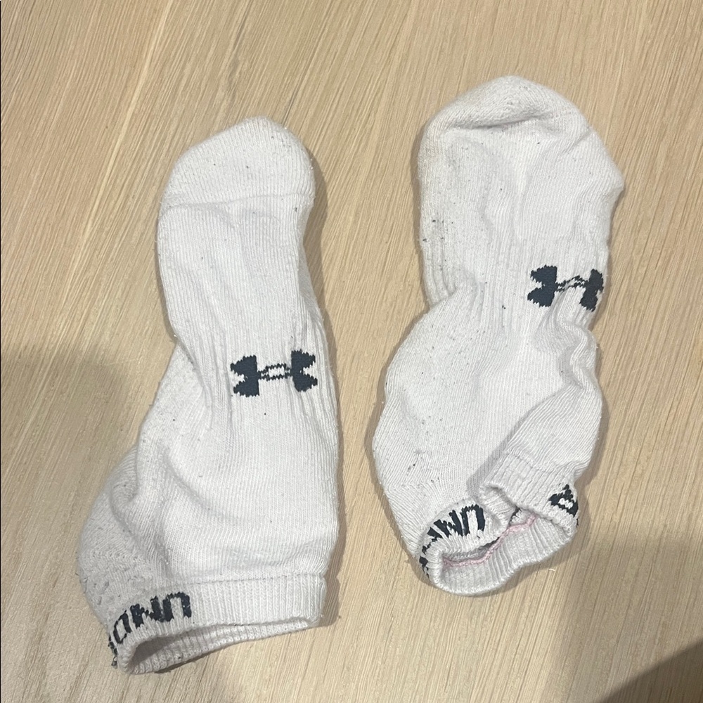 Under Armour White and Black Logo Socks